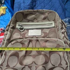 Coach Signature Canvas Backpack in Brown/Tan Excellent Condition 12” x 14”